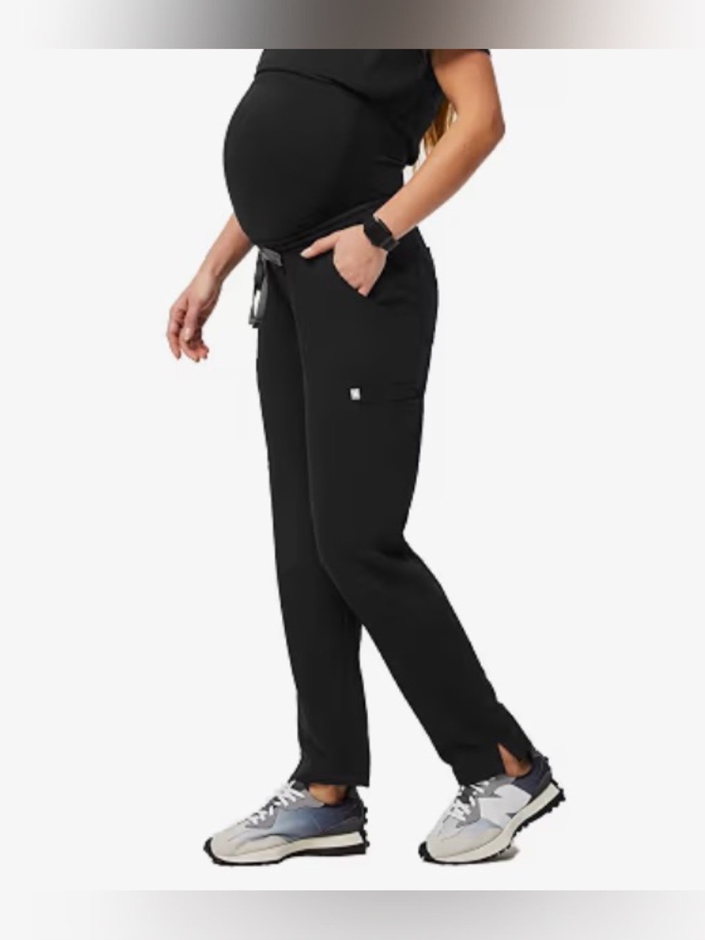 Figs Black Yola Maternity Scrub Pants Size MT